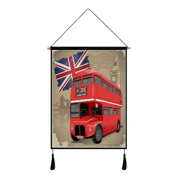 페리 노르딕 퀼트 그림을 걸다 가림막 바 장식 배경천 걸이 패브릭 벽 거실 어텀 버스 45 와이드 65cm 하이