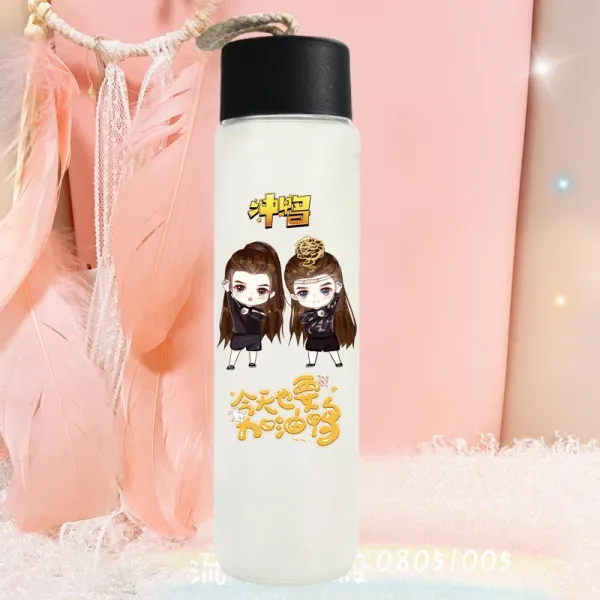 유리물컵 Hirokun 똑같다 유리컵 맟춤제작 초전 왕일박 BJYX 주변 선물 품 4842917024, 블랙 뚜껑 유리컵 001, 400ml