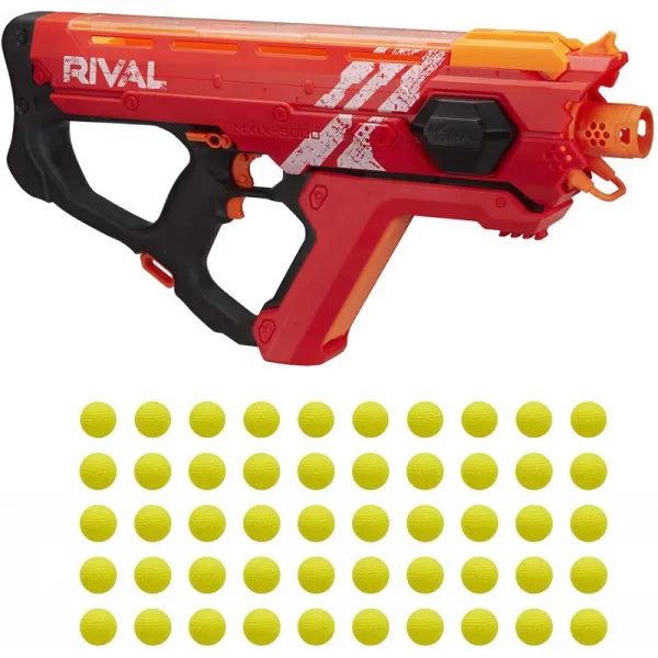 NERF Perses MXIX-5000 라이벌 모터 식 블래스터 (빨간색)-가장 빠른 블라스팅 라이벌 시스템 초당 최대, 단일상품