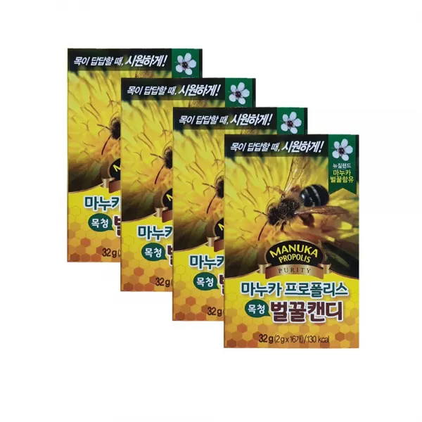 마누카 프로폴리스 목청 벌꿀캔디 16개입 X 4개 1개
