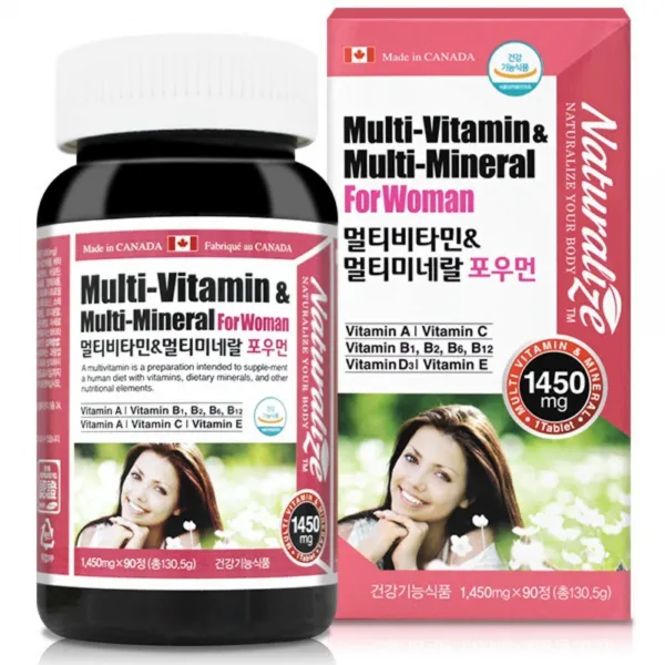 멀티비타민 미네랄 세포보호 뼈건강, 90캡슐, 1