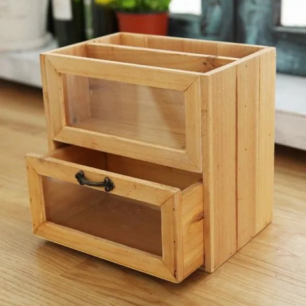 엑스퍼트 빈티지 다목적 미니 수납함 Brown 플라스틱 수납장