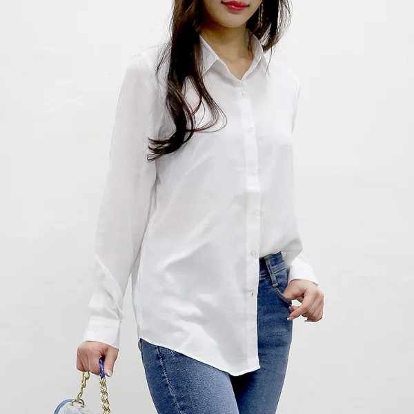 여자친9 좋은소재 구김없는 데일리 긴팔셔츠-6칼라