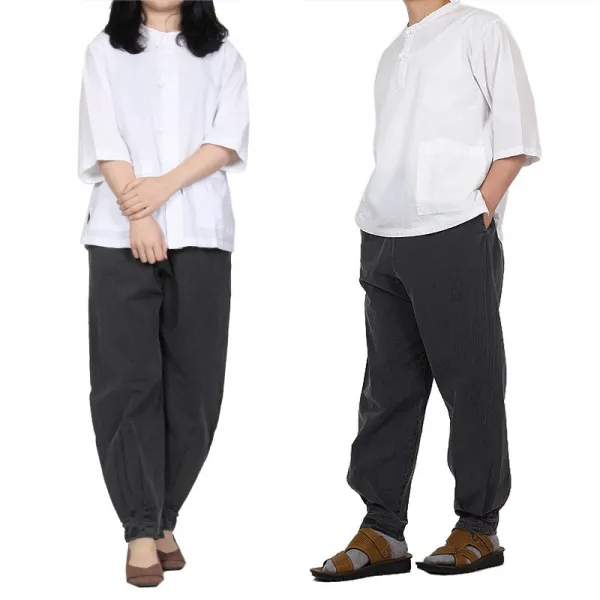 단아한의 생활한복 남여공용 남성 여성 개량한복 흰색 7부 상의