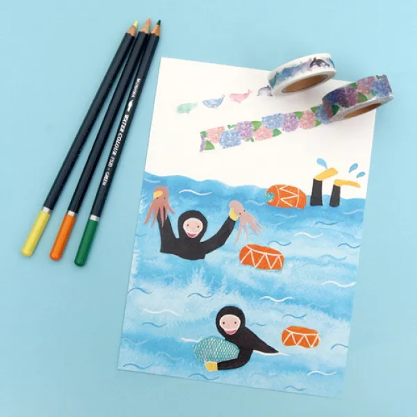 [바보사랑]제주 그림 엽서 16종, 위미리동백군락지