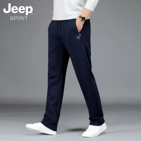 JEEP 지프 트레이닝 팬츠 남관솔 직통 니트 캐주얼 팬츠 남장팬츠 추동 남바지 (4)