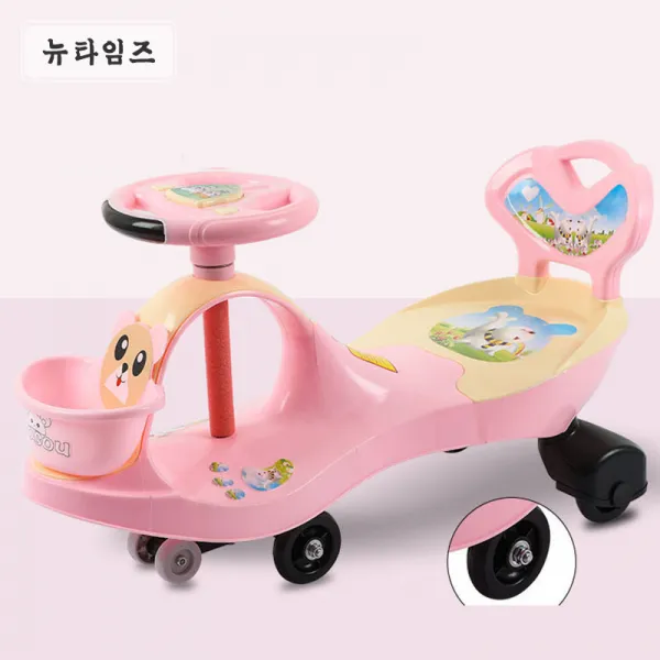 뉴타임즈 붕붕카 크롤리언트 아이가 사이드스쿠킹 장난감을 미끌미끌하게 흔들흔들하며 계집아이의 차를 몬다 Xz80 A17 05 핑크