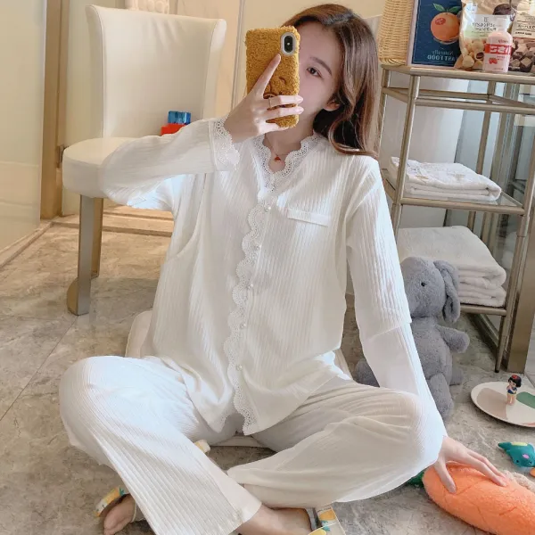 ajella 봄 여름 임산부잠옷 수유 임부 월자복 봄름 순면 얇은 스 퇴원복 5월