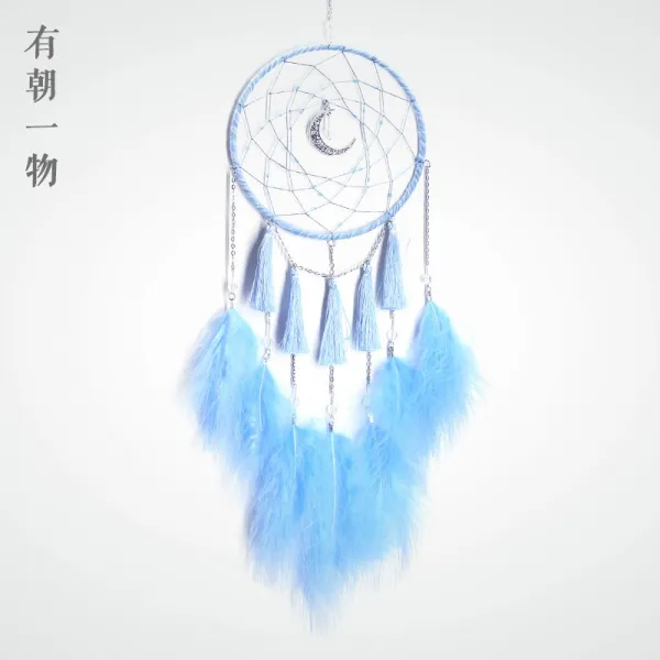 어반30 드림캐쳐 썬캐쳐 DIY /손작인디언 드림걸즈 핸드메이드, 바람잡이로 달잡이-파란색(완제품 무등)