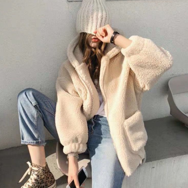 체스트 단미들 dm072 보송보송 양털 후리스 후드집업