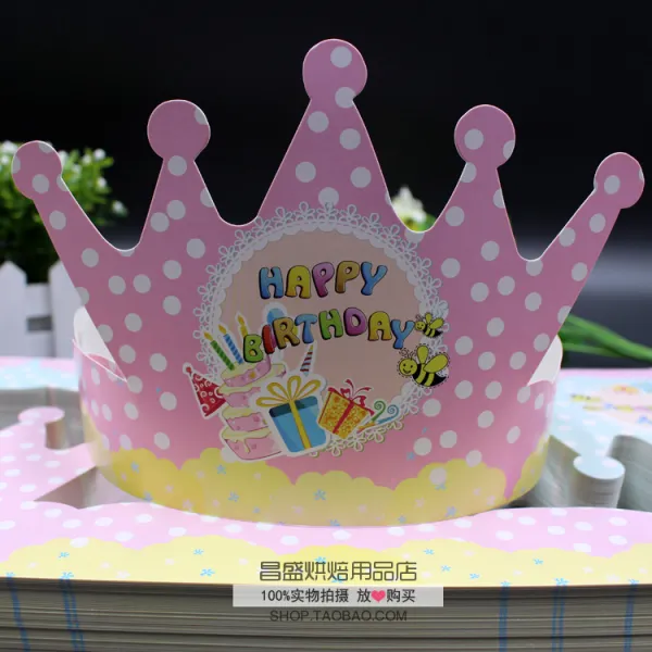 고깔모자 상큼 귀여운 애니메이션 생일 모자 파티 크라운 인테리어 조절가능 100개, T24-밀크색 분파점 100개