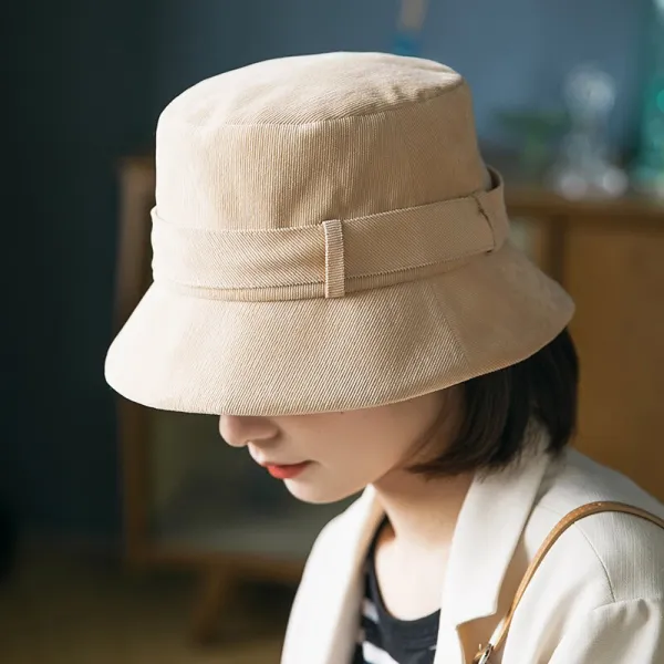 경선 좋은 상품 모자 여자 추동 어부 모자 어리다 청신하다 한판 바이 겨울 계열 코르덴 햇 가리개 모자 복고 품질 보증 미모 베이지 베이지 조절 M(55-58cm)