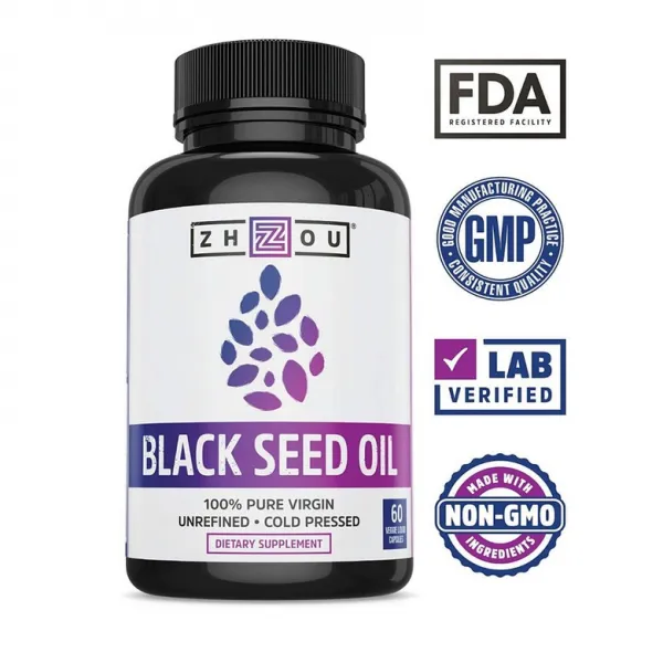 Zhou Nutrition 조뉴트리션 흑종초 블랙커민 씨드 오일 650mg 60캡슐, 1mg, 1개