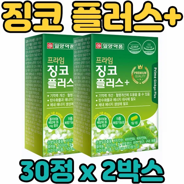 일양약품 징코 은행 잎 추출물 비타민 B1 B2 B6 셀레늄 나이아신 철 판토텐산 아연 망간 구리 플라보놀 배당체 종합 멀티 복합 기능성 정 영양제 보충제 보조제 온 우리 가족 전연령 남녀노소 중년 장년 노년 층 부모님 성장기 어린이 청소년 현대인 직장인 2박스 30정