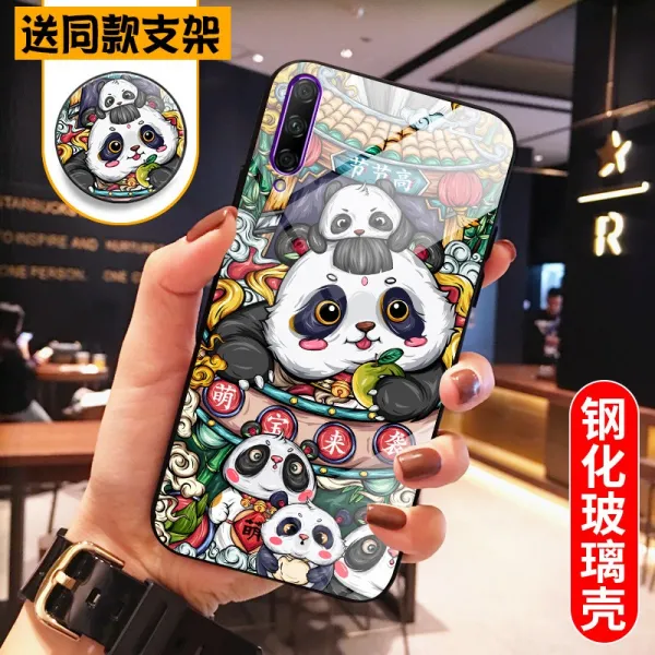 드렌드 팬더 화웨이 룽요우 핸드폰케이스 9xpro 보호케이스 X10max 유리 8x연변 실리콘 Note10 뒤껍데기 7x소