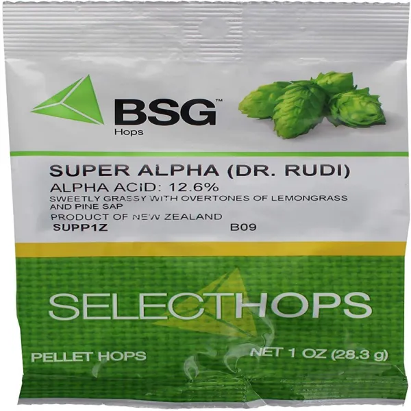 NZ Super Alpha (Dr. Rudi) Hop Pellets 1 oz NZ Super Alpha (Dr. Rudi) 홉 펠렛 28.3g
