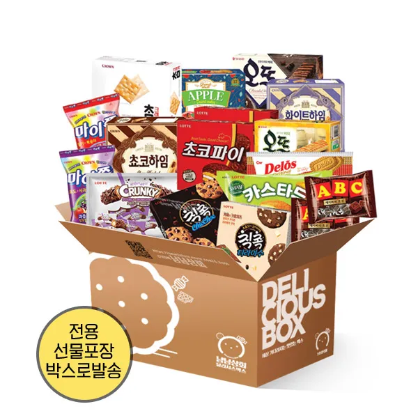  냠냠상회 사무실 탕비실간식! 인기과자 15종 낱개소포장 +냠냠상회포장박스발송 1개 과자15종세트+선물포장박스발송