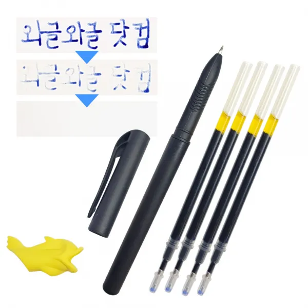 [5개+펜그립 세트] 대용량 기화펜 기출펜 지워지는 펜 공무원 무한회독 수험생 공시생