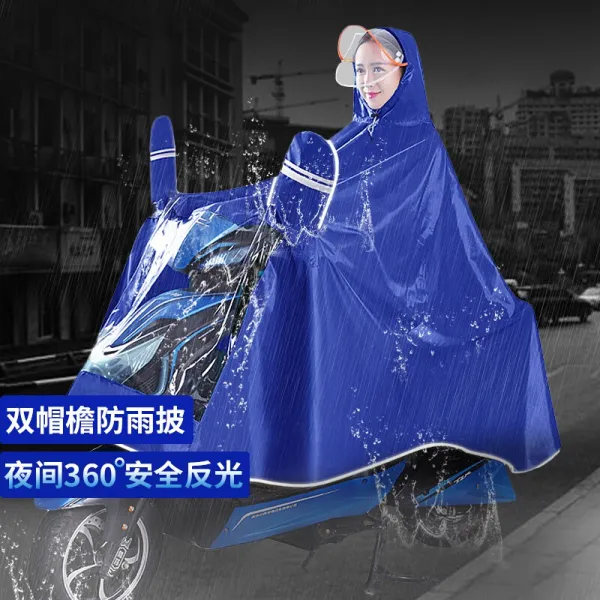형 안 전동 차 우비 여 남 싱글 트롤리 카 비 에 아웃 도 어 옥 스 퍼 드 더 블 모 자 를 덧 대 어 모자챙 깊이 란 XXXL