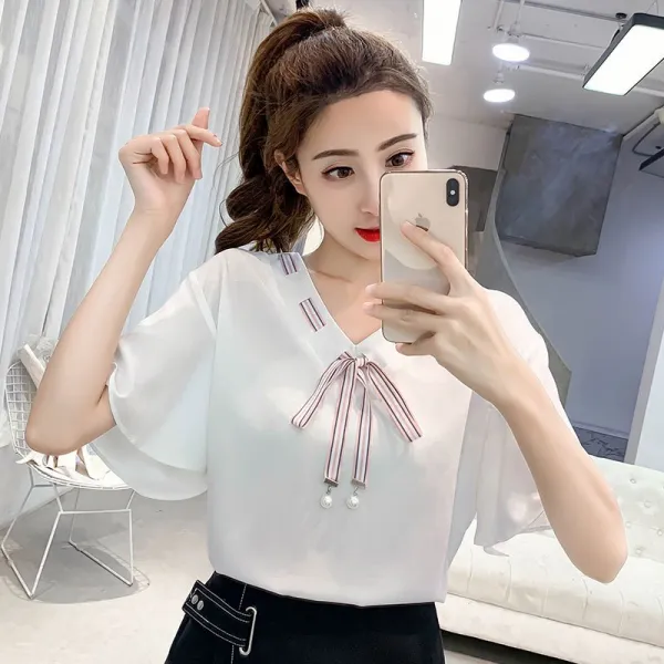 다발로 여성 가을 반팔 블라우스fzl106 589459937405