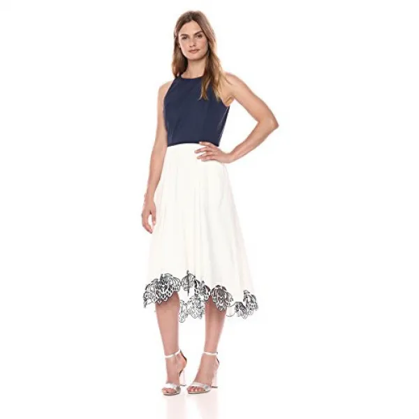 Tahari by Arthur S. Levine Womens Cotton Midi Dress