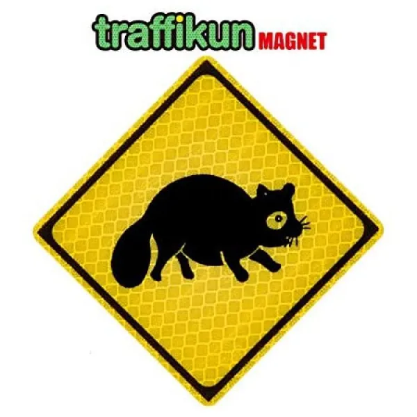Marumaru-shop 도로 표지판 자석 스티커 동물주의 너구리 ※ 실제 설계 데이터와 소재를 사용한 매우 사실, 상세 설명 참조0