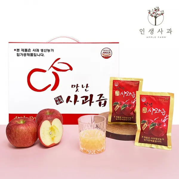 [정하다] 경북 안동 사과즙 부사 사과주스 아이음료 120ml, 사과즙 100포