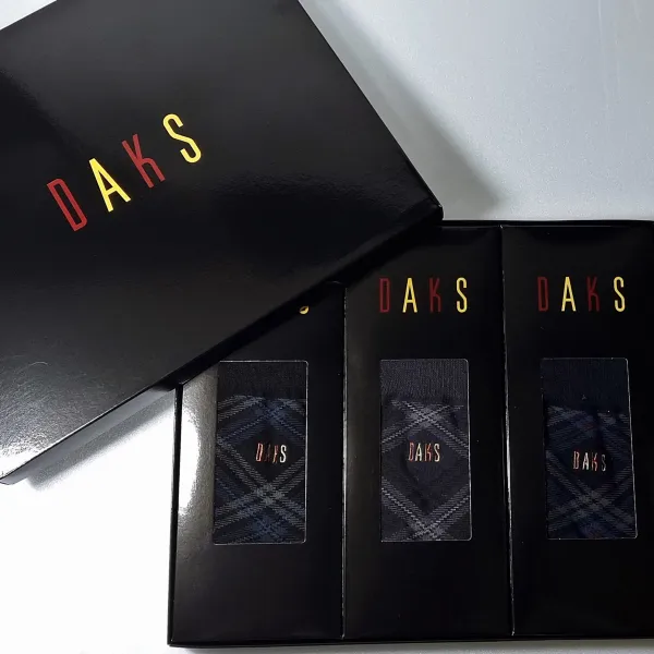 DAKS DAKS양말 남성 설 선물세트 명품양말, 정장용 깔끔하고 세련된 다이아몬드 패턴 애플아울렛 엘르양말 사상점 337 3족