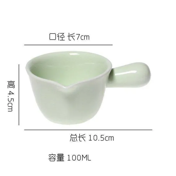 먕스타일 유리공예 베이킹 사발 컵 말참견함 의 알 손잡이가 있다 있음 물길을 끌다, 라이트그린 색깔 라이트그린 색깔