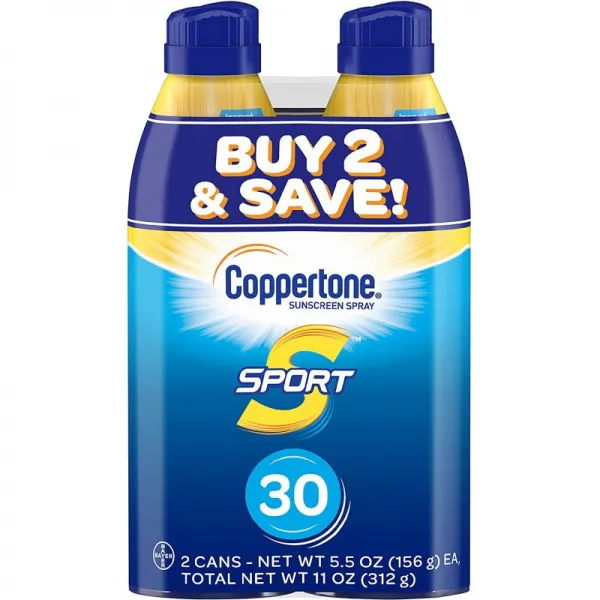 Coppertone SPORT 연속 선 스크린 스프레이 광 스펙트럼 SPF 30 (병당 5.5 온스 2 팩) (포장은 다를 수