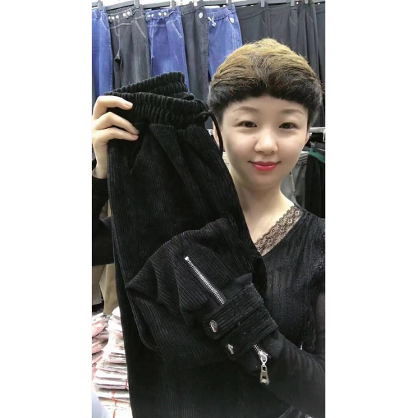 여자코듀로이 블랙레드 화이트 코듀로이팬츠 루즈핏 테이퍼드 코르덴 날씬해보이는 지퍼 9부 배기바지 캐주얼바지