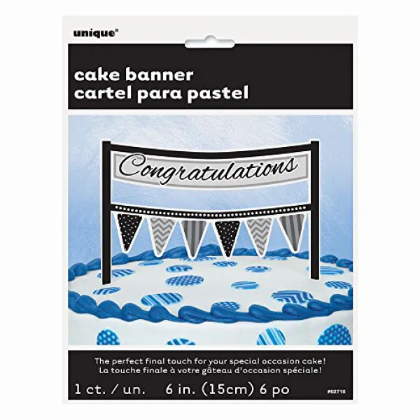 Cardboard Congratulations Cake Bunting Topper 골판지 축하 케이크 케이크 도살장, 1