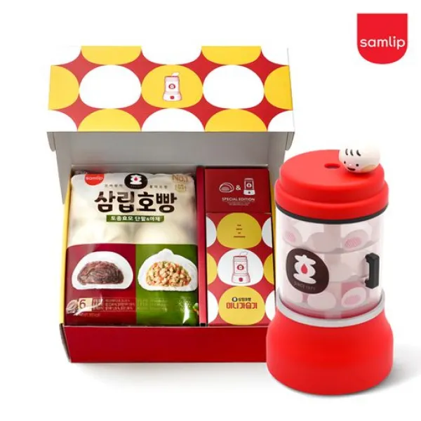 삼립 삼립호빵스페셜에디션(호빵6입2봉+미니가습기), 단팥6+야채3+피자3+가습기