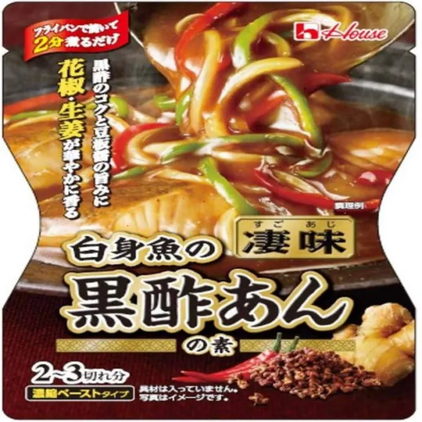 ハウス凄味白身魚の黒酢あんの素 88g×6個 하우스 으름장 흰살 생선의 흑초 팥고물의 소 88g × 6 개, 1