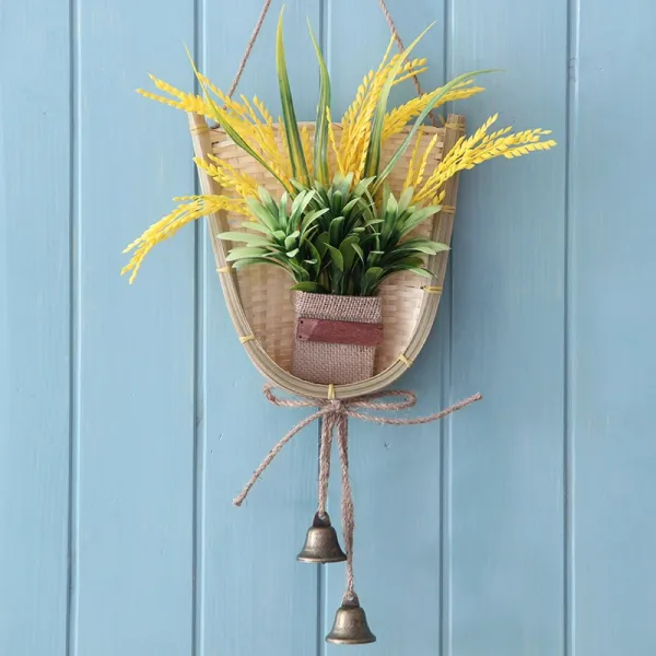 전원 대나무라탄 라이크 식물 후우링 풍경 풍령 딩동벨 독창적 실내 슬드거치대 가게 장신구 벼 이삭