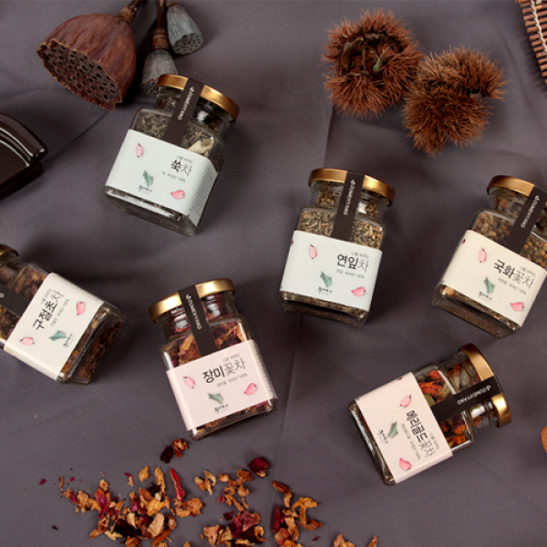 두메향 한방꽃차 면역력에좋은 부모님 수제 건강 꽃차 선물세트 3종 1세트 꽃차3병 6제품중 3병선택 