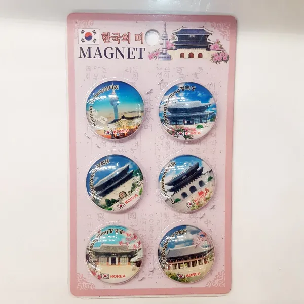 한국 관광지 미니 냉장고 자석 마그넷 6p 전통 기념품 외국인 선물 관광