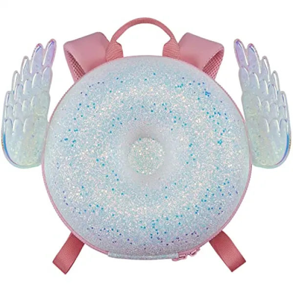 Gooji 도넛 배낭 Angel 도넛 모양의 유아 배낭 재미 있고 다채로운 디자인 프리미엄 품질의 재료 및 튼튼한 지퍼 학교 유치원 공원에 이상적 본상품 본상품