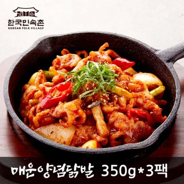 한국민속촌 매운양념닭발 350g×3