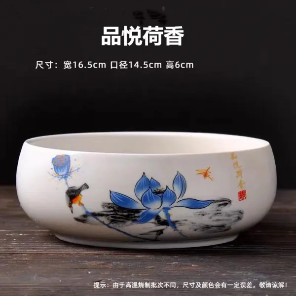 동전초 화분 수선화 수련사발 연무 구멍 도자기 홈 라지 다육 수배 용기, 수꽃mdash향 빅