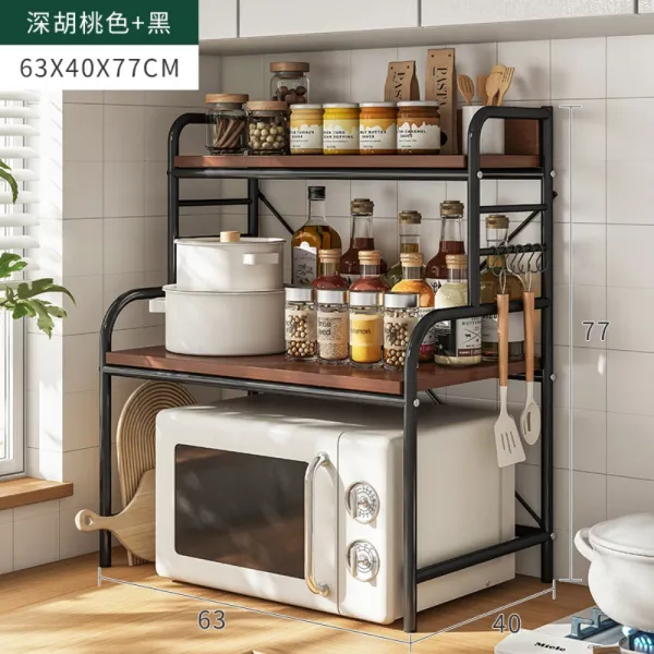 주방 전자레인지 선반 선반 위 양념 선반 가정용 오븐 멀티 수납 선반 다층 수납 선반 메인포토 피치 63x40x77cm