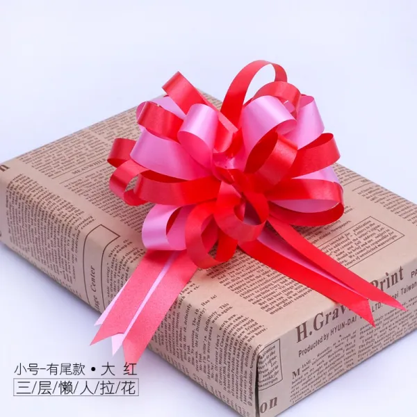 나담상점 와이드 가랜드 삼층 스몰자 롱테일 타입 손에 꽃을 꽂다 오색리본 20 스틱 삼층 스몰자 （레드 ）뒤끝이 20 스