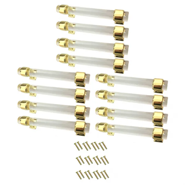 QDY 아크릴과 아연 합금으로 만든 12pcs 가구 손잡이 내각 손잡이 서랍 손잡이 잡아 당기기 손잡이, 금