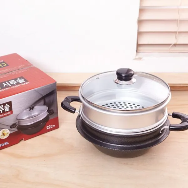 가정용 다용도 시루 떡 냄비 솥 찜솥 찜통 찜기 22cm