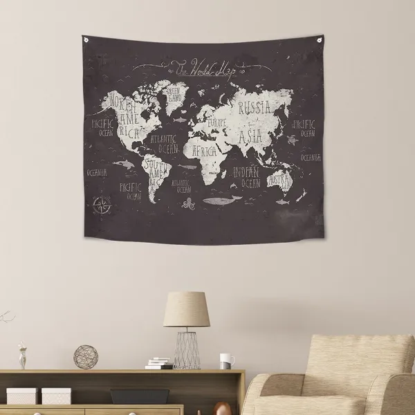 상상후 초대형 북유럽 패브릭포스터 가림막 가리개 150x130 109_세계지도_와일드