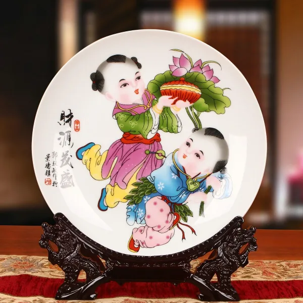 경덕진 동자 재원 성함 그릇 접시걸이 꽃 받침대 현대 중국식 실내 장식품, 25 센치 _일반핏 받침대