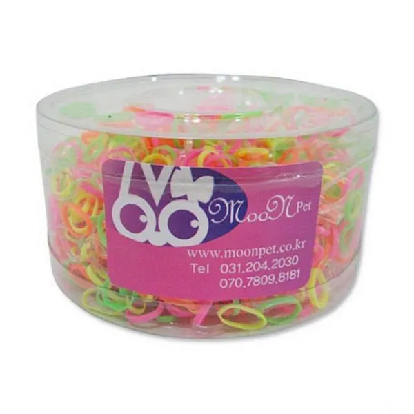 정배마트 강아지악세사리 애견헤어핀 문펫형광고무줄 통 강아지 고양이 머리핀 고무줄 1