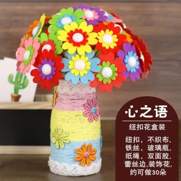 장식품 다시 뚫고 들어간다 핸드메이드 프리저브드꽃다발 Diydiy 지능계발 부케 독창적 작품의 방향을 그리다 상자 모양의 물건 버튼 단추 꽃 마