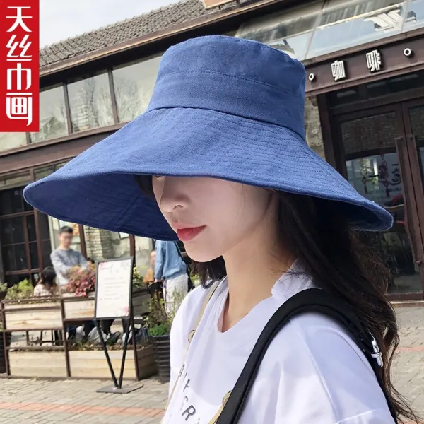 스카프 그림으로 차양모녀 한판 조어부 모자 여름철 차양모자로 얼굴가리개 일계 접어서 차양모 감청 (15cm 대모자 챙) 조절 가능 (방, 단일상품
