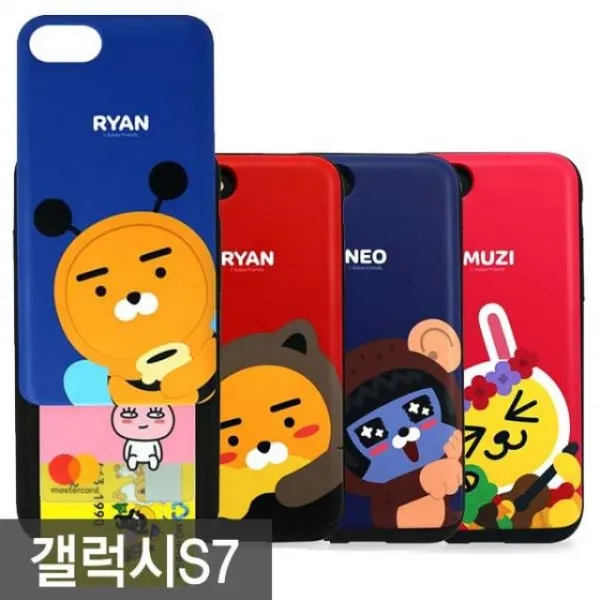  주 필코인터내셔날 갤럭시s7 카카오프렌즈 코스튬 카드 슬라이드 케이스 G930 어피치 본상품선택